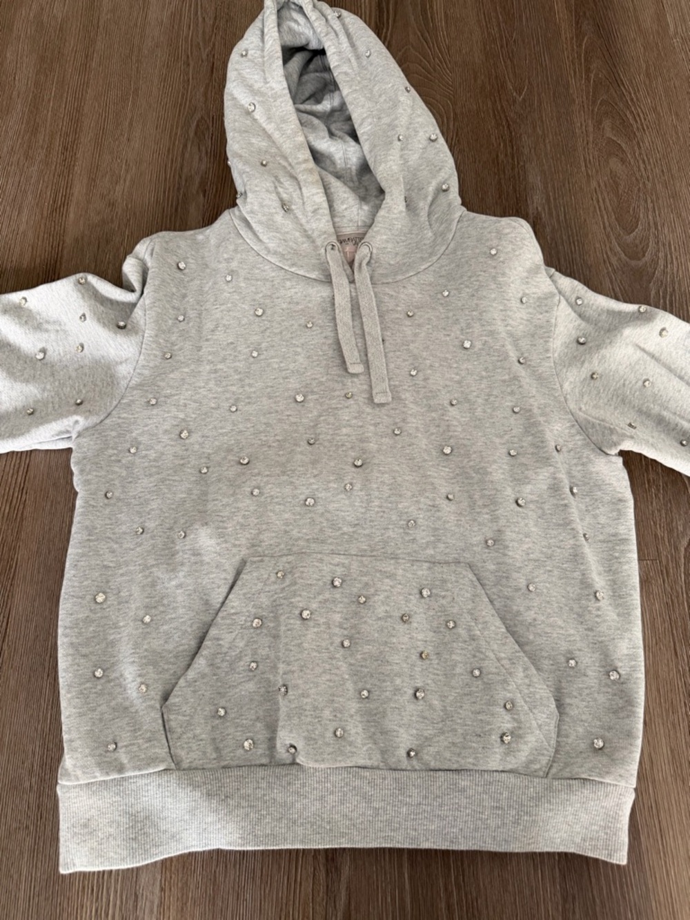 Women GIAMBATISTA Valli for H&M Gray Crewneck Hoodie with Stud Embellishments - Picture 15 of 15